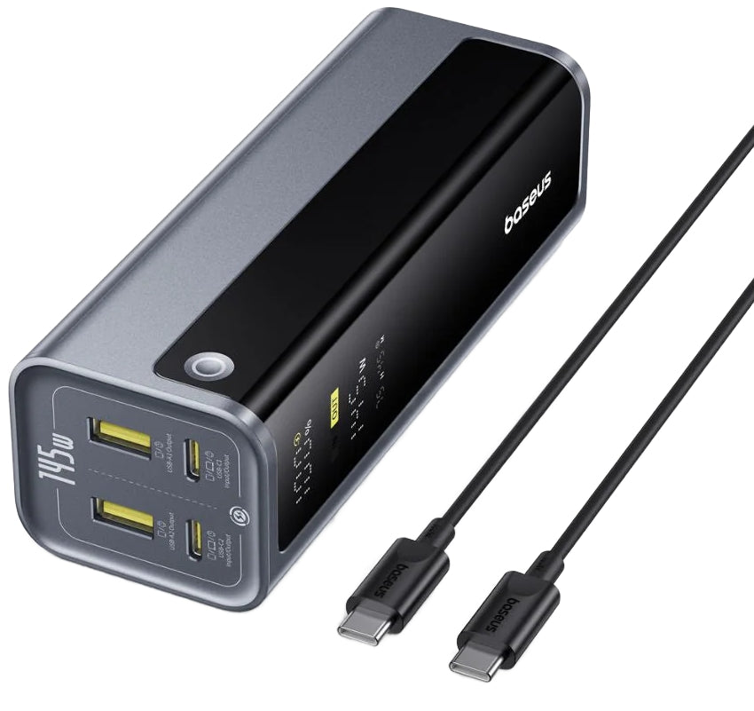 Zewnętrzna bateria Baseus EnerGeek GP12, 20800mAh, 145W, QC + PD, 2 x USB-A - 2 x USB-C, Szara P10082109813-00