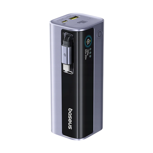 Zewnętrzna bateria Baseus EnerGeek GR11, 10000mAh, 100W, QC + PD, 1 x USB-A - 2 x USB-C, Szara E0027A01