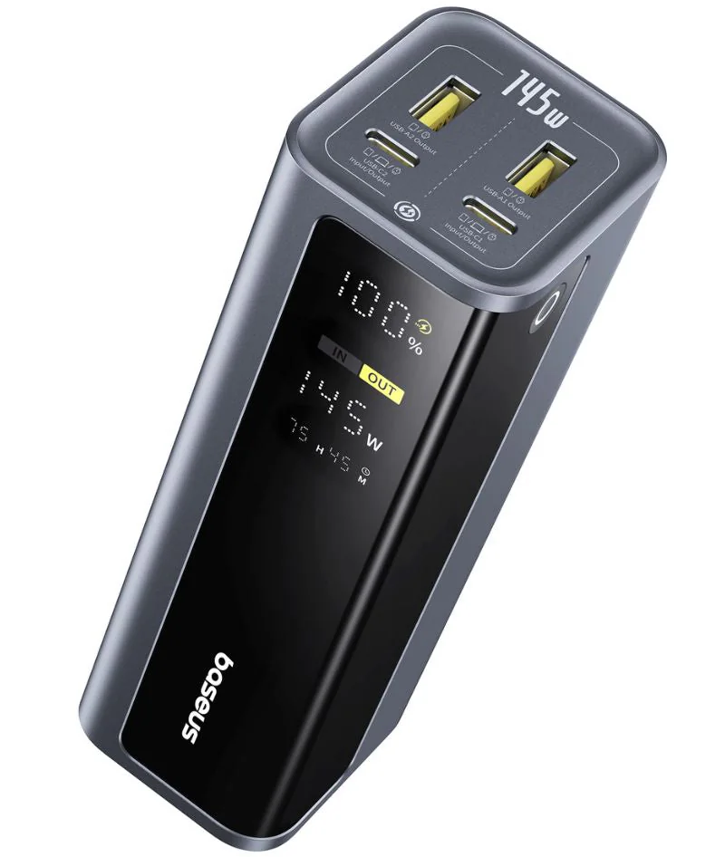 Zewnętrzna bateria Baseus EnerGeek GP12, 20800mAh, 145W, QC + PD, 2 x USB-A - 2 x USB-C, Szara P10082109813-00