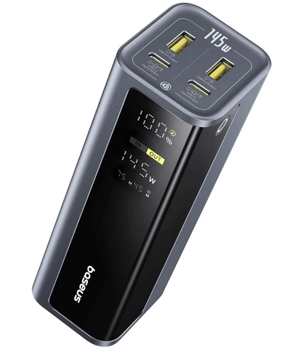 Zewnętrzna bateria Baseus EnerGeek GP12, 20800mAh, 145W, QC + PD, 2 x USB-A - 2 x USB-C, Szara P10082109813-00