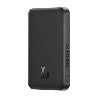 Baseus Magnetic Mini Wireless External Battery, 5000mAh, 20W, PD + FQI, 1 x QI - 1 x USB-C, czarny P10022107113113-00