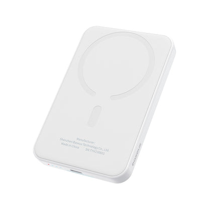 Baseus Magnetic Mini Wireless zewnętrzna bateria magnetyczna, 5000 mAh, 20 W, PD + FQI, 1 x QI - 1 x USB-C, biały P1002210722223-00 