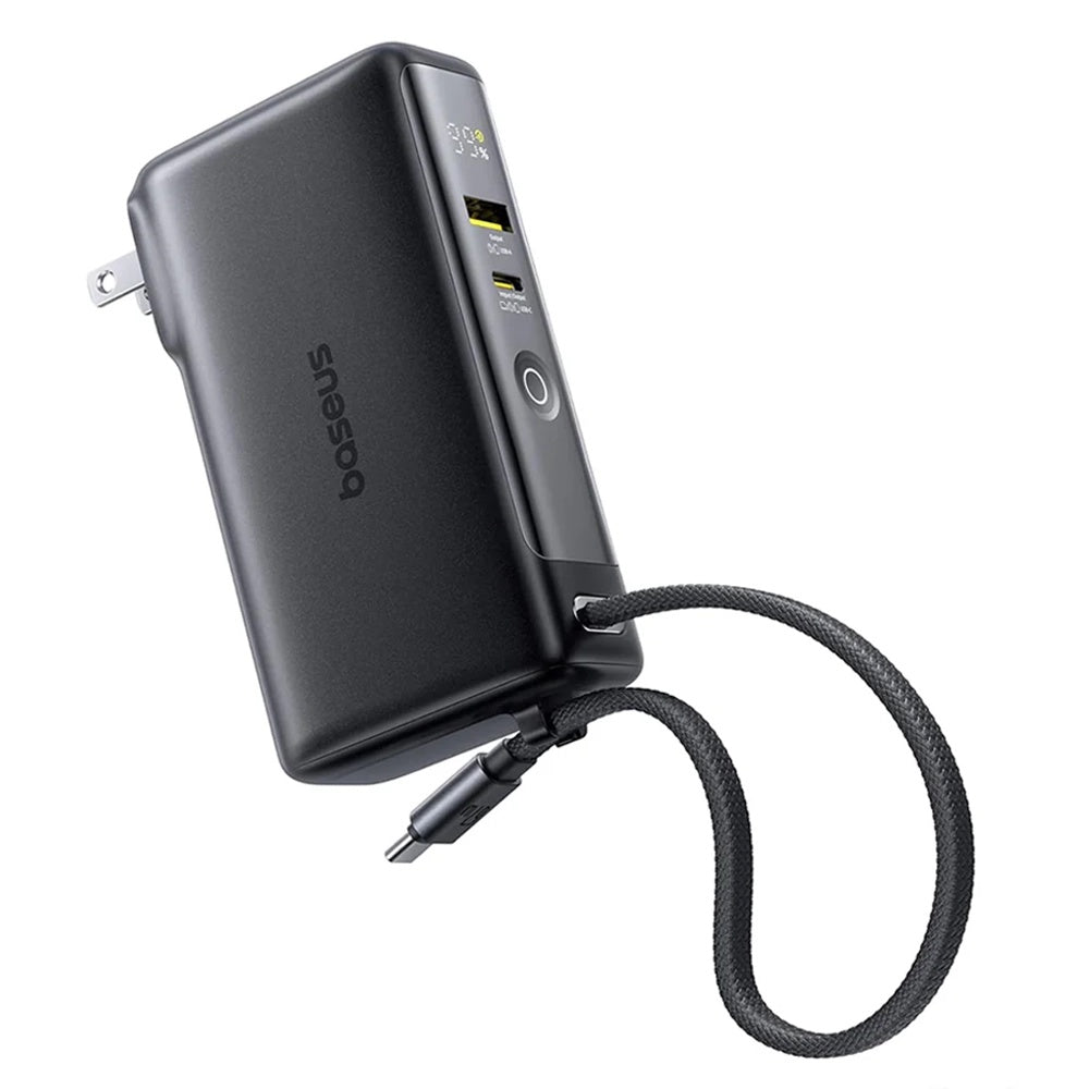 Zewnętrzna bateria Baseus Nomos NT11 Omni US, 10000mAh, 67W, QC + PD, 1 x USB-A - 2 x USB-C, Czarna P10078807123-00