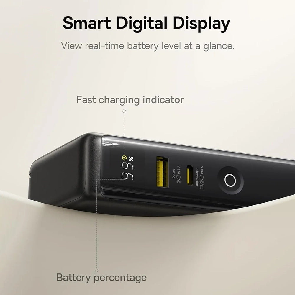 Zewnętrzna bateria Baseus Nomos NT11 Omni US, 10000mAh, 67W, QC + PD, 1 x USB-A - 2 x USB-C, Czarna P10078807123-00