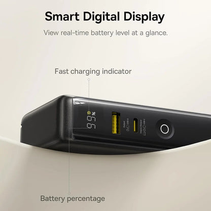 Zewnętrzna bateria Baseus Nomos NT11 Omni US, 10000mAh, 67W, QC + PD, 1 x USB-A - 2 x USB-C, Czarna P10078807123-00