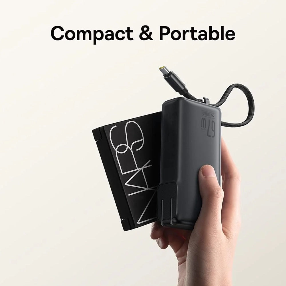 Zewnętrzna bateria Baseus Nomos NT11 Omni US, 10000mAh, 67W, QC + PD, 1 x USB-A - 2 x USB-C, Czarna P10078807123-00