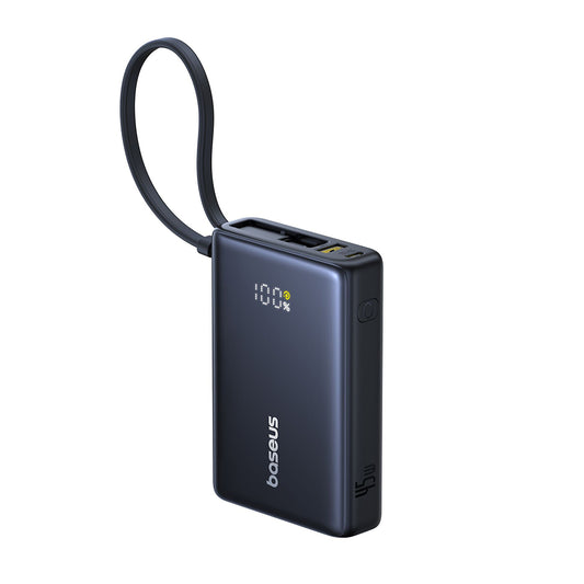 Zewnętrzna bateria Baseus PicoGo, 10000mAh, 45W, QC + PD, 1 x USB-A - 2 x USB-C, Czarna P10076803123-00