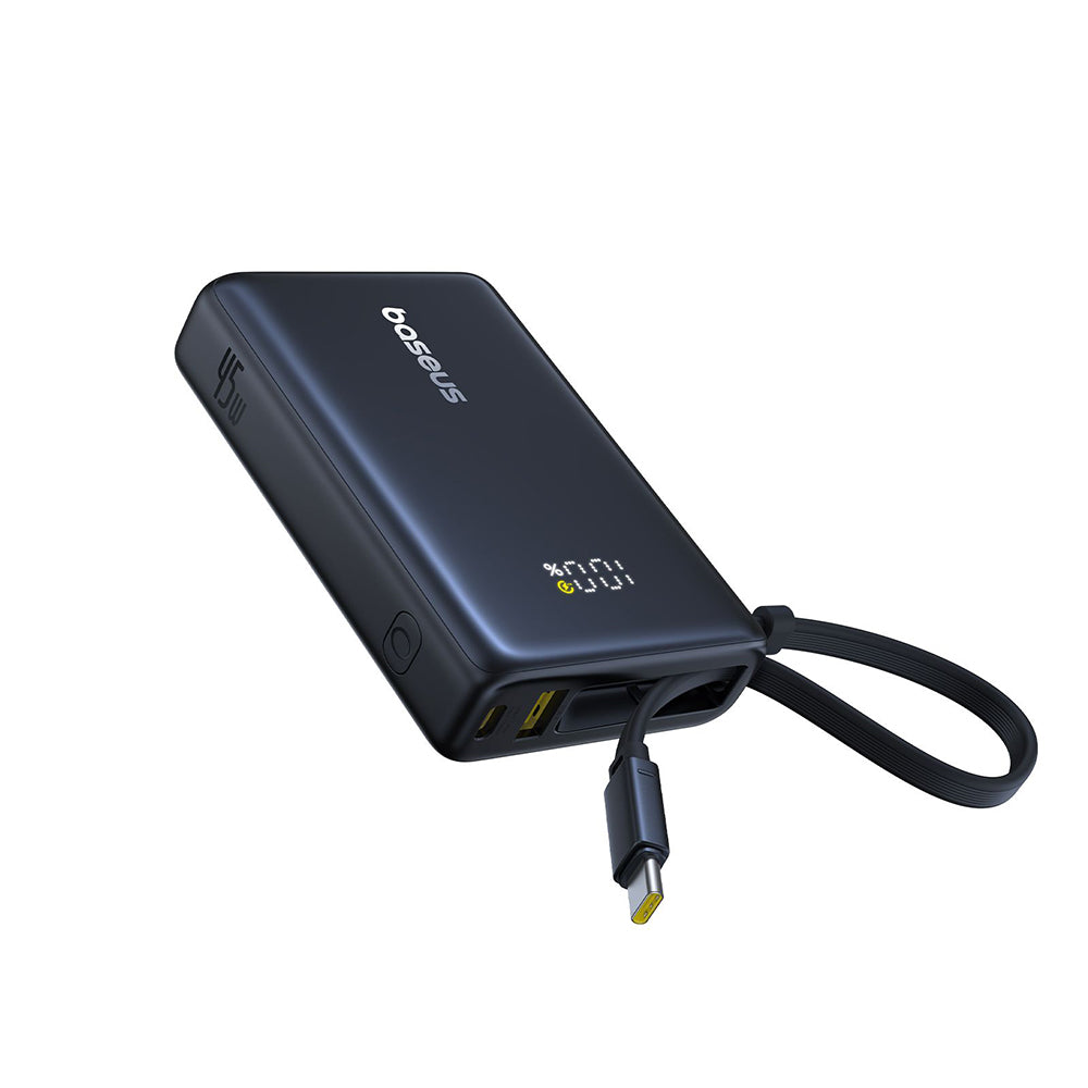 Zewnętrzna bateria Baseus PicoGo, 10000mAh, 45W, QC + PD, 1 x USB-A - 2 x USB-C, Czarna P10076803123-00