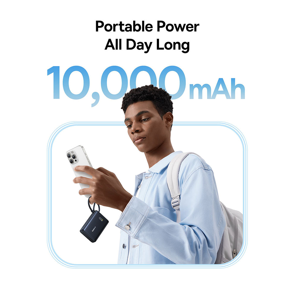 Zewnętrzna bateria Baseus PicoGo, 10000mAh, 45W, QC + PD, 1 x USB-A - 2 x USB-C, Czarna P10076803123-00