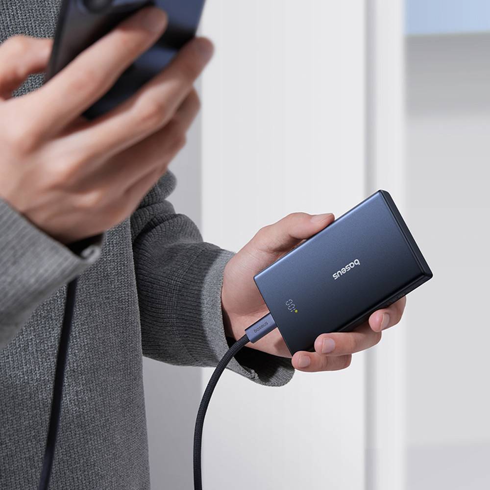 Zewnętrzna bateria Baseus PicoGo, 10000mAh, 20W, QC + PD, 1 x USB-A - 2 x USB-C, Czarna P10076801123-00