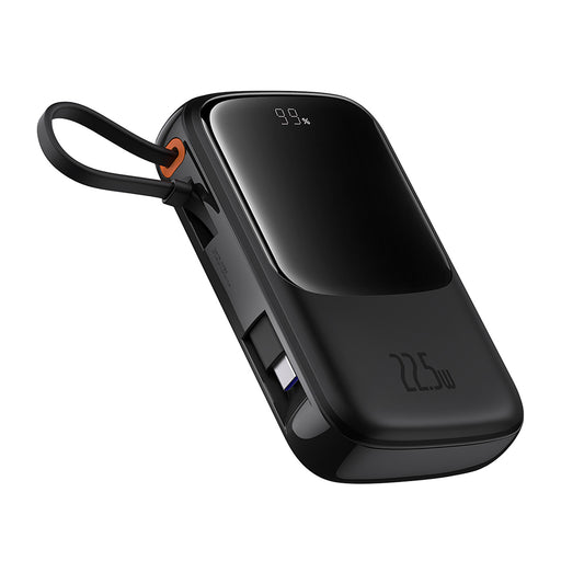 Zewnętrzna bateria Baseus Qpow Pro+, 10000mAh, 22.5W, QC + PD, 1 x USB-A - 2 x USB-C, Czarna P10067101113-00