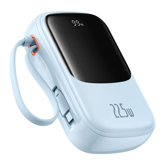 Zewnętrzna bateria Baseus Qpow Pro+, 20000mAh, 22.5W, QC + PD, 1 x USB-A - 2 x USB-C, Niebieska P10067103313-00