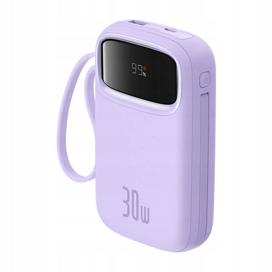 Zewnętrzna bateria Baseus Qpow2, 10000mAh, 30W, QC + PD, 1 x USB-A - 3 x USB-C, Fioletowy P10055008513-00