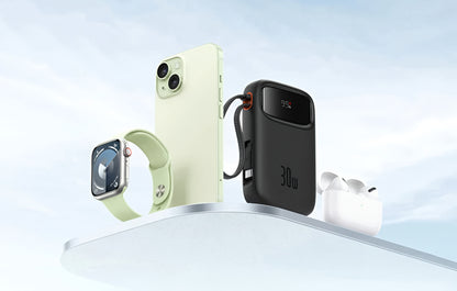 Zewnętrzna bateria Baseus Qpow2, 20000mAh, 30W, QC + PD, 1 x USB-A - 3 x USB-C, Czarna P10055009113-00