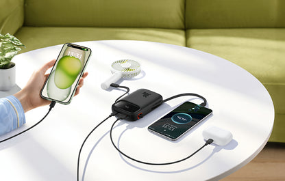 Zewnętrzna bateria Baseus Qpow2, 20000mAh, 30W, QC + PD, 1 x USB-A - 3 x USB-C, Czarna P10055009113-00