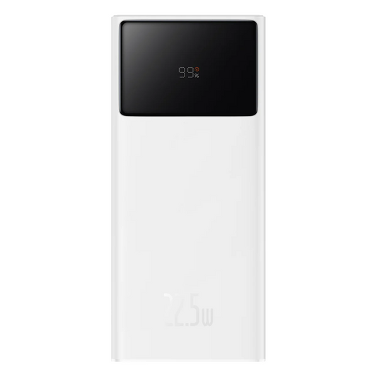 Powerbank Baseus Star Lord, 30000mAh, 22.5W, QC + PD, 1 x USB-C - 2 x USB-A, Biały PPXJ080102