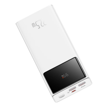 Powerbank Baseus Star Lord, 30000mAh, 22.5W, QC + PD, 1 x USB-C - 2 x USB-A, Biały PPXJ080102