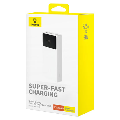 Zewnętrzna bateria Baseus Star Lord, 20000mAh, 30W, QC + PD, 1 x USB-C - 2 x USB-A, Biała P10022904213-00