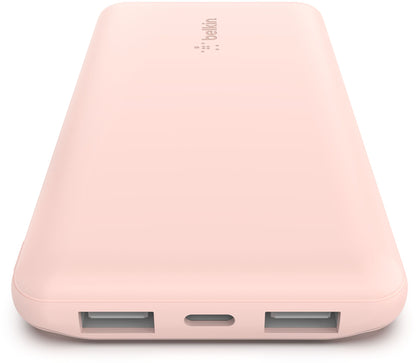 Powerbank Belkin BoostCharge, 10000mAh, 15W, 1 x USB-C - 2 x USB-A, Różowy BPB011btRG