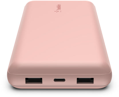 Belkin BoostCharge External Battery, 20000mAh, 15W, 1 x USB-C - 2 x USB-A, Rose Gold BPB012btRG