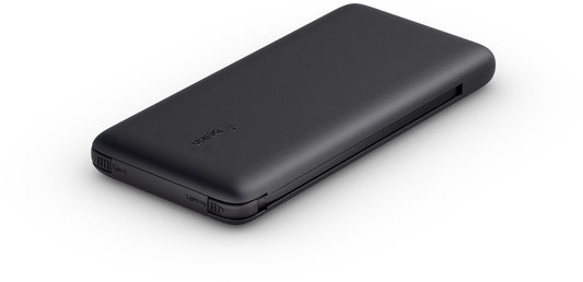 Powerbank Belkin BoostCharge Plus, 10000mAh, 23W, QC + PD, 1 x Lightning - 2 x USB-C, Czarny BPB006btBLK