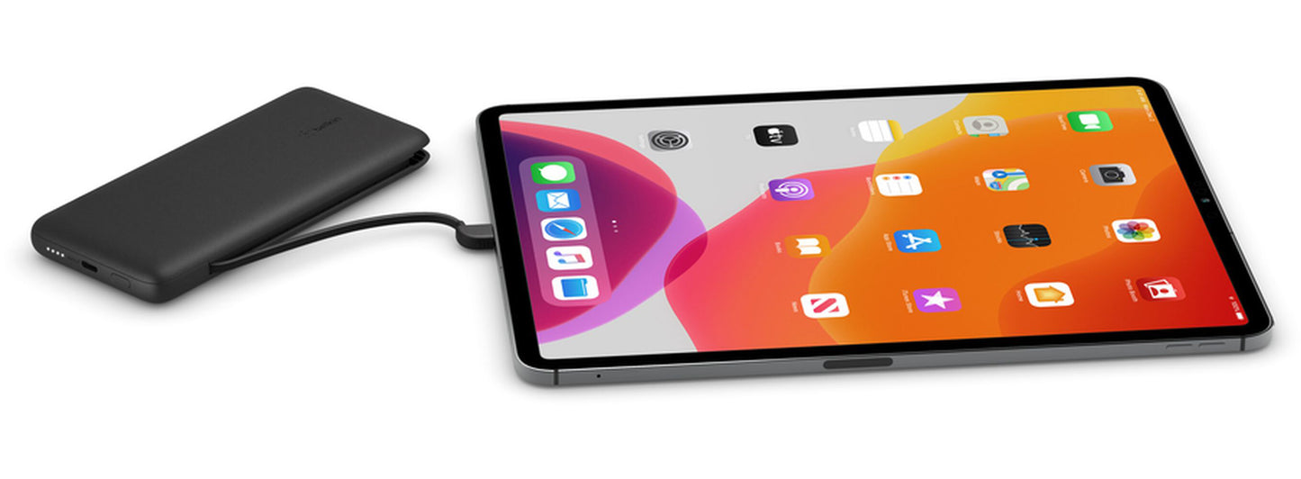 Powerbank Belkin BoostCharge Plus, 10000mAh, 23W, QC + PD, 1 x Lightning - 2 x USB-C, Czarny BPB006btBLK