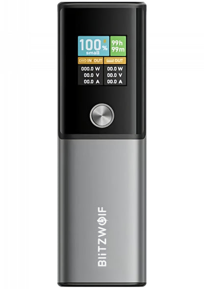 Powerbank BlitzWolf BW-P23, 14000mAh, 100W, QC + PD, 1 x USB-A - 1 x USB-C, Szary