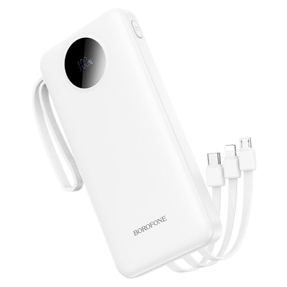 Bateria zewnętrzna Borofone BJ53 Power, 10000mAh, 10W, 1 x Lightning - 1 x microUSB - 1 x USB-A - 1 x USB-C, biała