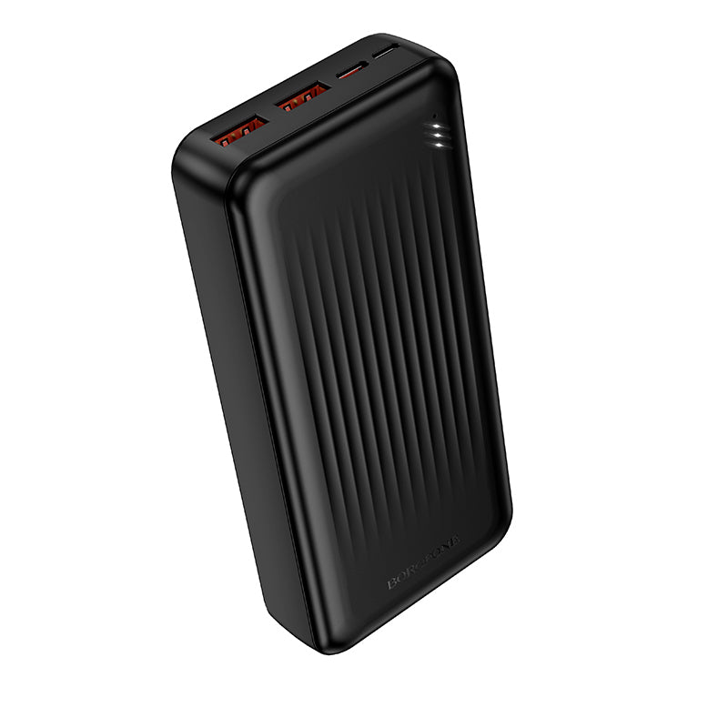 Zewnętrzna bateria Borofone BJ80A Clever, 20000mAh, 22.5W, QC + PD, 1 x USB-C - 2 x USB-A, Czarna
