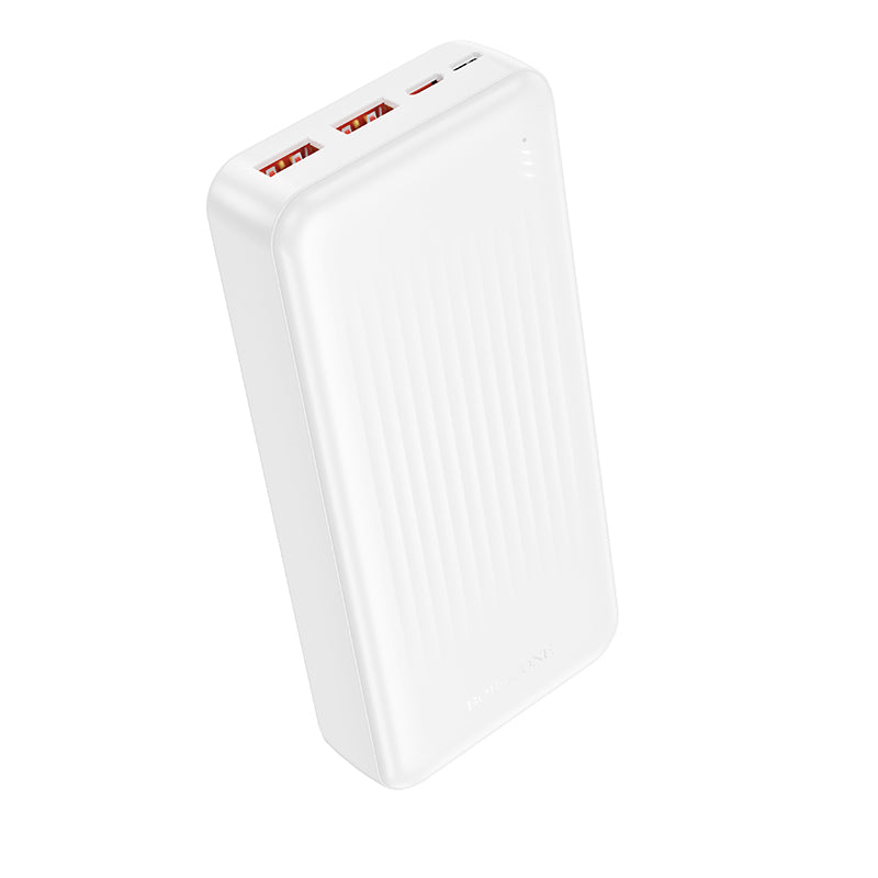 Zewnętrzna bateria Borofone BJ80A Clever, 20000mAh, 22.5W, QC + PD, 1 x USB-C - 2 x USB-A, Biała