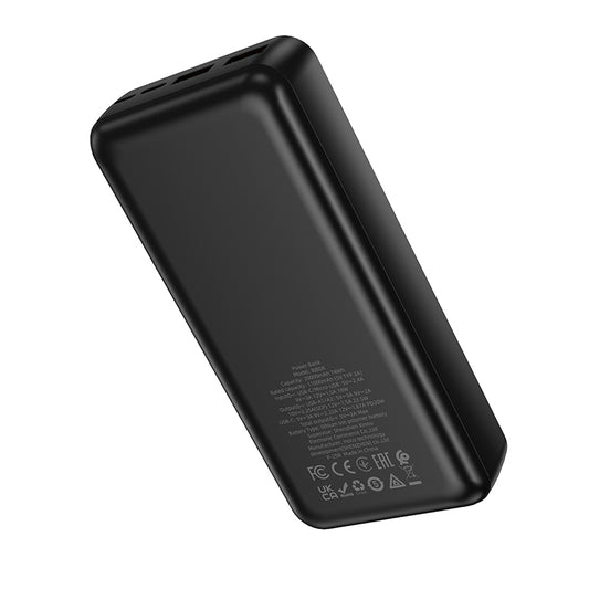 Zewnętrzna bateria Borofone BJ80A Clever, 20000mAh, 22.5W, QC + PD, 1 x USB-C - 2 x USB-A, Czarna