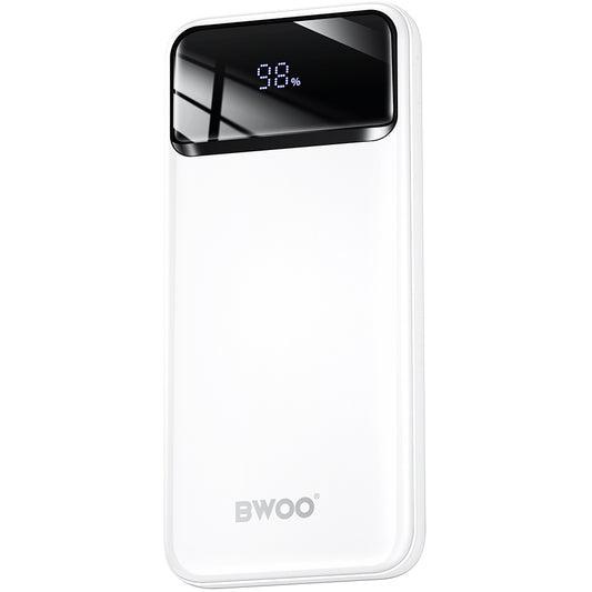 Powerbank BWOO BO-P34, 10000mAh, 22,5W, QC + PD, 1 x USB-C - 2 x USB-A, Biały