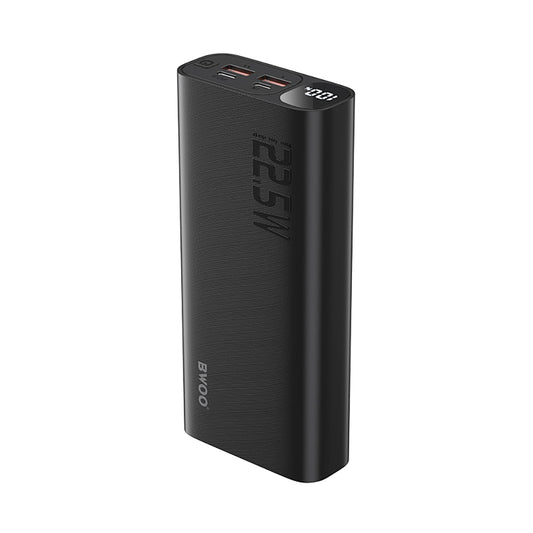 Zewnętrzna bateria BWOO BO-P44, 20000mAh, 22.5W, QC + PD, 1 x USB-C - 2 x USB-A, Czarna