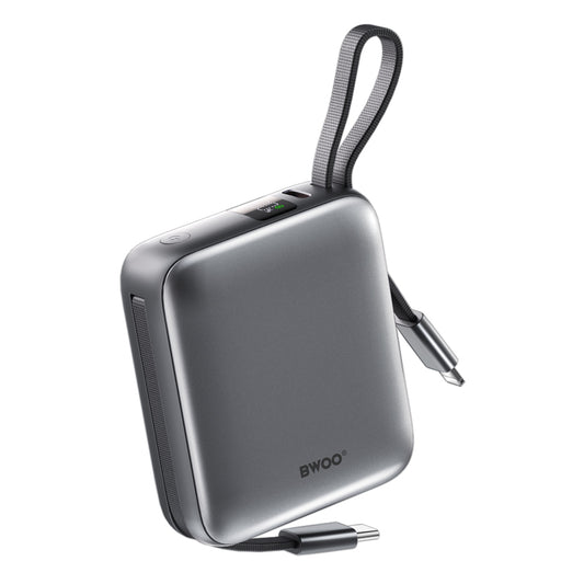 Zewnętrzna bateria BWOO BO-P74, 10000mAh, 22.5W, PD, 1 x Lightning - 2 x USB-C, Czarna