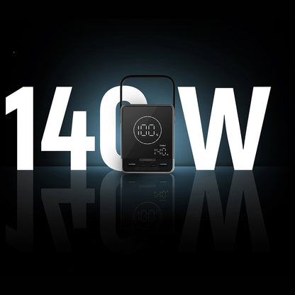 Cuktech External Battery, 40000mAh, 300W, QC + PD + FQI, 1 x QI - 2 x USB-A - 2 x USB-C, Black