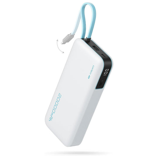 Power bank Cuktech LPB200N, 20000mAh, 45W, QC + PD, 1 x USB-A - 2 x USB-C, biały CUKP200NGLLG