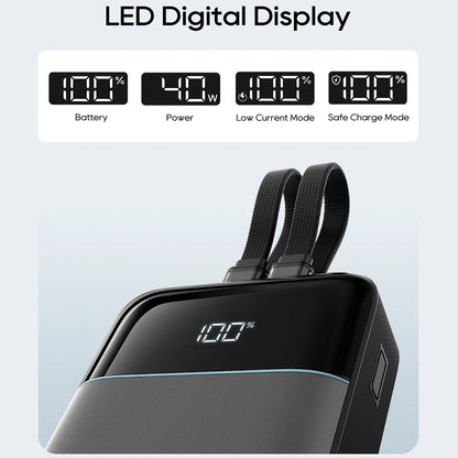 Power bank Cuktech LPB200NL, 20000mAh, 40W, QC + PD, 1 x Lightning - 1 x USB-A - 2 x USB-C, Szary CKB200NLGLGY