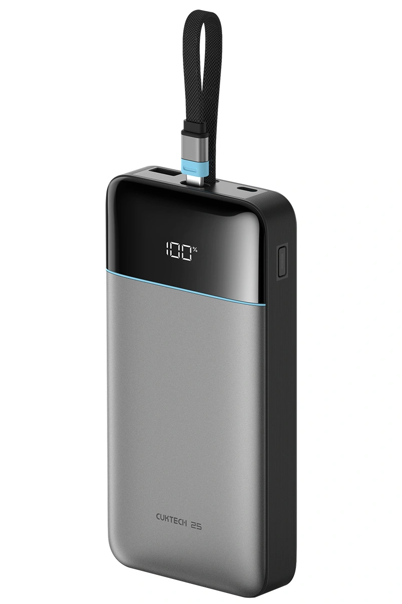 Powerbank Cuktech LPB252N, 25000mAh, 120W, QC + PD, 1 x USB-A - 2 x USB-C, Szary