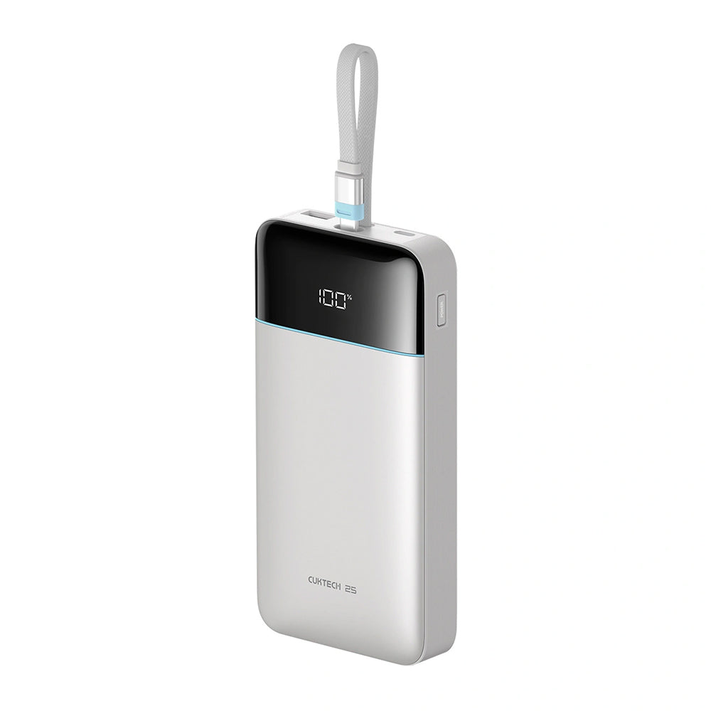 Powerbank Cuktech LPB252N, 25000 mAh, 120 W, QC + PD, 1 × USB-A – 2 × USB-C, biały