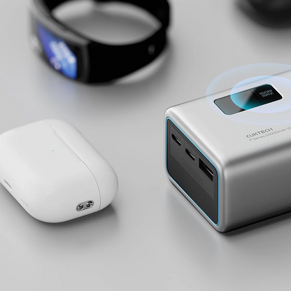 Zewnętrzna bateria Cuktech P+ No.15, 20000mAh, 150W, QC + PD, 1 x USB-A - 2 x USB-C, Szara CUKPB200GLBK