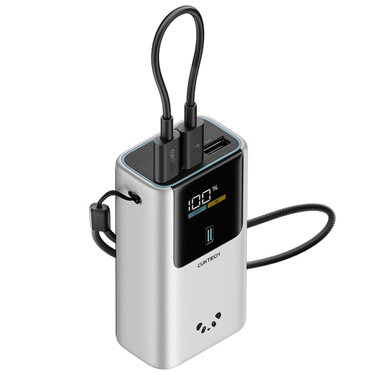 Zewnętrzna bateria Cuktech PB1055, 10000mAh, 55W, QC + PD, 1 x USB-A - 2 x USB-C, Szary CKPB1055GBTG