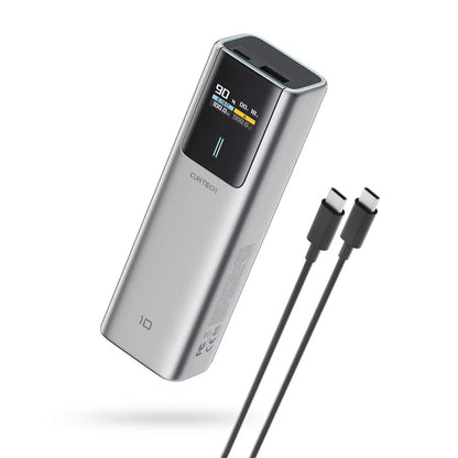 Powerbank Cuktech PB150P, 15000mAh, 120W, QC + PD, 1 x USB-A - 2 x USB-C, Szary CKPB150POSGR