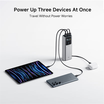 Powerbank Cuktech PB150P, 15000mAh, 120W, QC + PD, 1 x USB-A - 2 x USB-C, Szary CKPB150POSGR