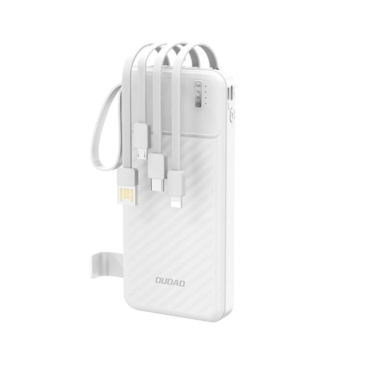 Zewnętrzna bateria Dudao K11, 10000mAh, 10W, 1 x Lightning - 1 x microUSB - 1 x USB-A - 1 x USB-C, Biała