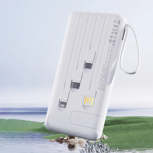 Zewnętrzna bateria Dudao K11, 10000mAh, 10W, 1 x Lightning - 1 x microUSB - 1 x USB-A - 1 x USB-C, Biała