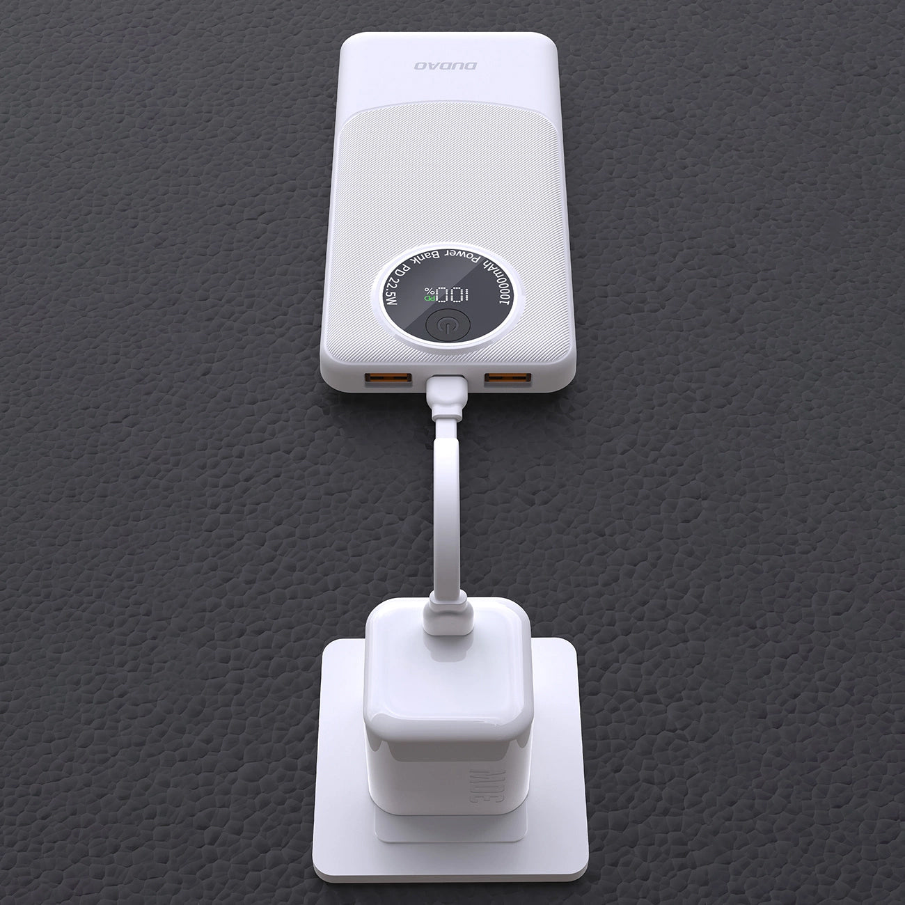 Zewnętrzna bateria Dudao K12, 10000mAh, 22.5W, QC + PD, 1 x USB-C - 2 x USB-A, Czarna