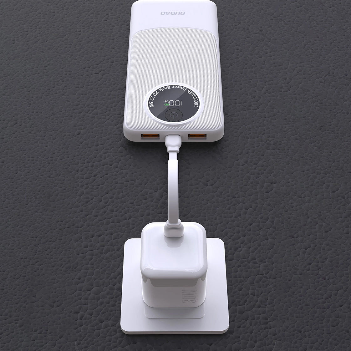 Zewnętrzna bateria Dudao K12Pro, 20000mAh, 22.5W, QC + PD, 1 x USB-C - 2 x USB-A, Biała