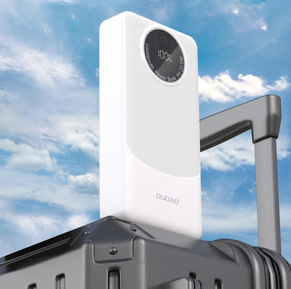 Zewnętrzna bateria Dudao K12Pro, 20000mAh, 22.5W, QC + PD, 1 x USB-C - 2 x USB-A, Biała