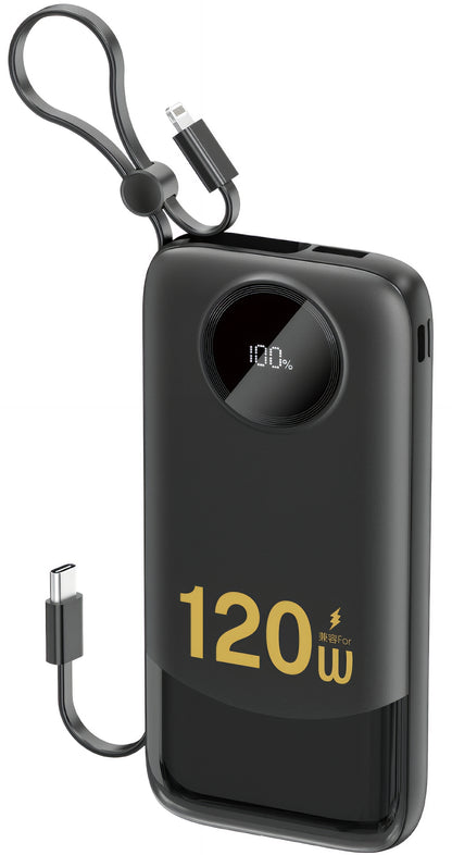 Zewnętrzna bateria Dudao K13, 10000mAh, 22.5W, QC + PD, 1 x Lightning - 1 x USB-A - 2 x USB-C, Czarna