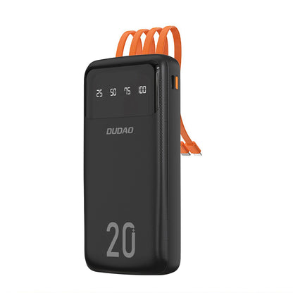 Zewnętrzna bateria Dudao K6Pro+, 20000mAh, 10W, 1 x Lightning - 1 x microUSB - 1 x USB-A - 1 x USB-C, Czarna